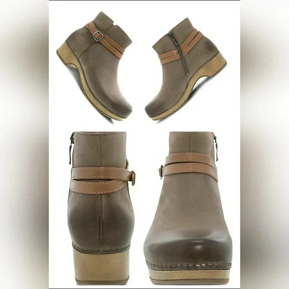 Dansko Brook Boho 11.5/12 (42) Taupe Burnished Nubuck Leather Ankle Boots - Picture 1 of 6